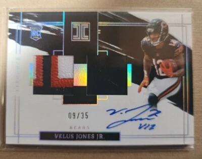 Velus jones  3 COLOR PATCH/HELMET RPA /35 IMPECCABLE ELEGANCE ON CARD AUTO - Image 1 of 2