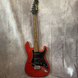 Memphis Stratocaster E-Gitarre Rot/Schwarz/Holz. Details siehe Beschreibung - Bild 1 von 11