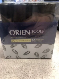 Orien Tools Black German Ink Japanese Chisel Tip 36 Permanent Markers - Picture 1 of 2