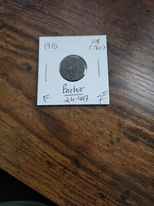 Moneda de diez centavos de barbero 1915, F, plata .900 - Imagen 1 de 2