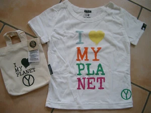 (C774) Camiseta Bio Shirt Company + Estampado "I love my Planet" y Logo Fahne talla 92 - Imagen 1 de 1