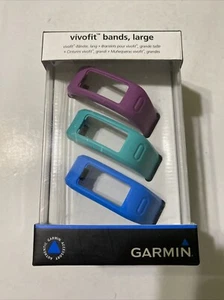 NEW Genuine GARMIN Brand Vivofit Replacement Bands Large 3 Pack-Purple Teal Blue - Picture 1 of 4