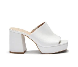 NEW $90 THERAPY WHITE PLATFORM HEELS 9 - Picture 1 of 6