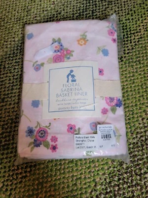 Forro Cesta Sabrina Pottery Barn Niños Extra Grande Rosa Flores Floral XL Nuevo Foto 1 de 2