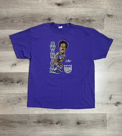 Sacramento Kings Caleb Swanigan Nba Caricature Shirt Rare Tee Mens Sz XL Cover