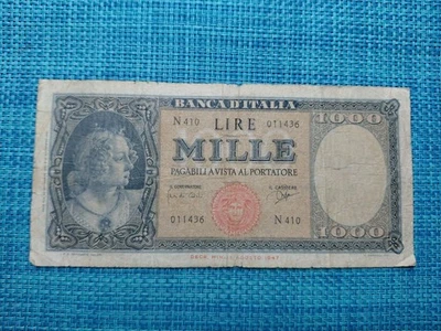 🇮🇹 Italia 1000 liras P-83 14 agosto 1947 Billete moneda 111425-25 Foto 1 de 3