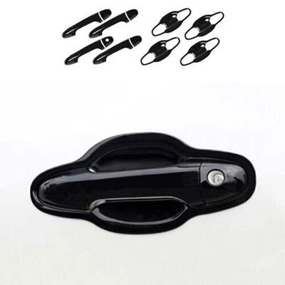 Cubierta de tazón de manija de puerta lateral negra brillante para Toyota Highlander 2014-2019 Foto 1 de 4