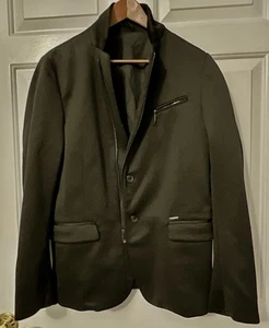Diesel Industrial Men’s Crossover Blazer Biker Jacket Black Size MED Button/Zip - Picture 1 of 5