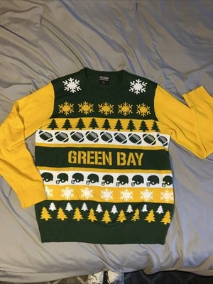 Suéter Feo Navidad Green Bay Packers Fútbol XL Exclusión Usado en Excelente Condición Foto 1 de 4