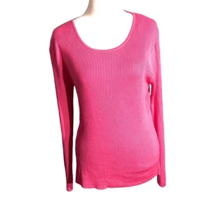 Carlisle/Sport Silk Sweater Women’s Size M – Hot Pink, Ribbed, Lightweight - Picture 1 of 5