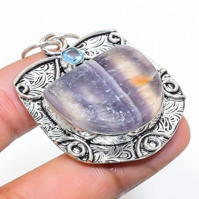 Ciondolo gioiello in argento sterling 925 fatto a mano con pietra preziosa in... - Immagine 1 di 4