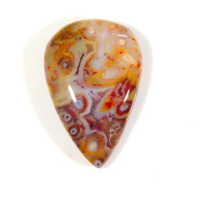 Piedra preciosa cabujón pera ágata raíz de palma roja natural de 18 quilates 26x17x6 mm AT=292 Foto 1 de 4