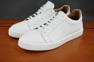 Bruno Magli Daniel Herren Größe 9 Schuh Weiß Leder Niedrig Schnürschuh Leger Sneaker - Bild 1 von 10
