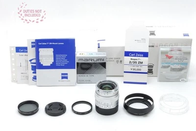 [Almost Unused]  Carl Zeiss Biogon T* 35mm F/2 ZM Silver Lens From JAPAN - Image 1 of 4