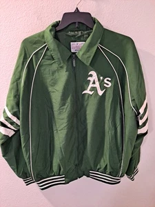 Vintage G-III Sports by Carl Banks Oakland A's Green Full Zip Track Jacket XL - Bild 1 von 8