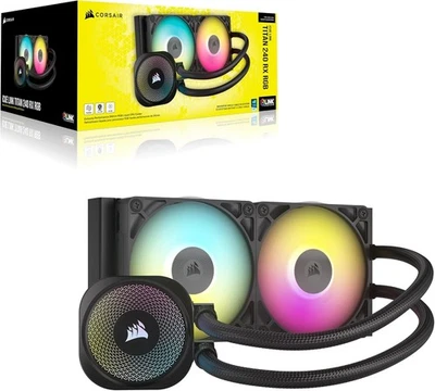 Corsair iCUE LINK TITAN 240 RX RGB 240mm AIO Liquid CPU Cooler - Black - Image 1 of 4