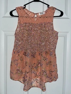Speechless Kids Girls Pink Floral Tank Top Size Large (J79) - Image 1 of 4