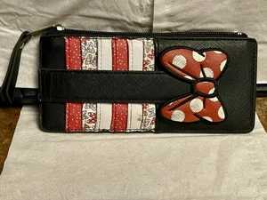 Cartera Disney Minnie Negra y Minnie Icon Roja con Punto Blanco Arco Tarjeta de Identificación Cremallera - Imagen 1 de 8