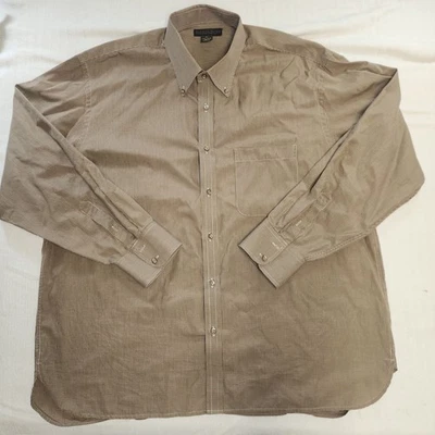 DONALD J. TRUMP Signature Collection Button Down Shirt Brown Plaid XL - Image 1 of 4