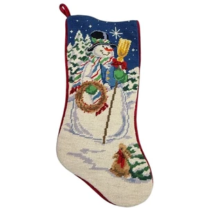 Medias de Navidad hechas a mano a punta de aguja muñeco de nieve corona oso de peluche decoración navideña - Imagen 1 de 4