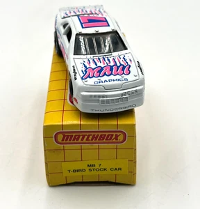 Matchbox MB-7 Ford T-Bird Stock Car White #17 "Maui Graphics" Thunderbird NIB - Picture 1 of 12