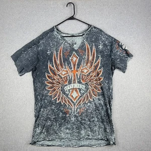 Affliction Live Fast Grafik T-Shirt Herren XL Batik grau orange distressed - Bild 1 von 14