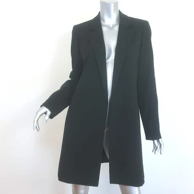 Lafayette 148 Longline Blazer Black Crepe Size Medium Open-Front Jacket - Image 1 of 4