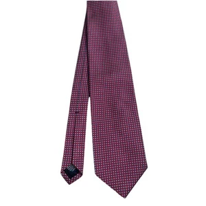 Lands End Mens Tie Red Blue Dot Classic Designer Silk One Size VTG Vintage - Picture 1 of 6