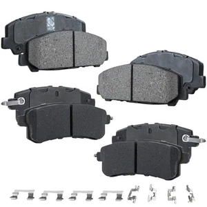 Front & Rear Ceramic Brake Pad Set For 2017-2021 Nissan Armada Built Fr 07/2017 - Picture 1 of 12