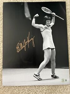 Billie Jean King signed Wimbledon Champion 11x14 photo autographed Tennis BAS
