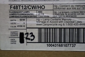 GE & Sylvania    F4T12/CW/HO    Fluorescent Lamps LOT OF 46 #1926-A - Picture 1 of 2
