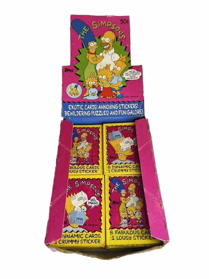 (3) 1990 Topps The Simpsons Packs SEALED Bart, Homer Rookies - Image 1 of 1