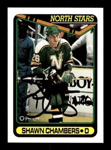 SHAWN CHAMBERS SIGNED 1990-91 O-PEE-CHEE #192 MINNESOTA NORTH STARS ON-CARD AUTO - Picture 1 of 2