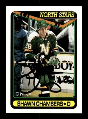 SHAWN CHAMBERS SIGNED 1990-91 O-PEE-CHEE #192 MINNESOTA NORTH STARS ON-CARD AUTO - Image 1 of 2
