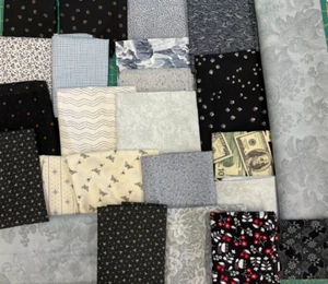 COTTON SCRAP BAG #228 - BLACK-GRAY - Picture 1 of 1