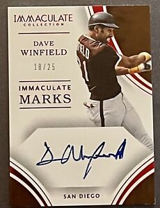 2016 Panini Immaculate Immaculate Marks /25 Dave Winfield #IM-DW Auto HOF