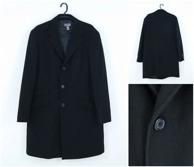 Mens Coat Large Size UK 44 Grey Charcoal H&M Wool Overcoat - Image 1 of 4