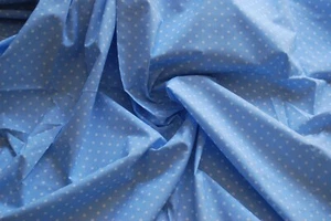 4,5m edler Baumwollstoff hellblau weiß Punkte Dots 150cm breit Baumwolle Stoff - Bild 1 von 4