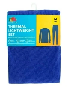 Fruit of the Loom para niños conjunto térmico de 2 piezas azul nuevo con etiquetas talla ligera absorbente 4-12 - Imagen 1 de 5