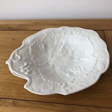 Burleigh Davenport White Majolica Shaped Plate - Strawberry & Vine in vgc