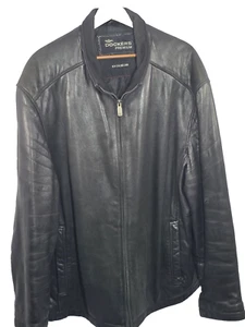 Chaqueta de cuero de cordero Dockers Premium excelente para hombre negra de Nueva Zelanda XXL - Imagen 1 de 22