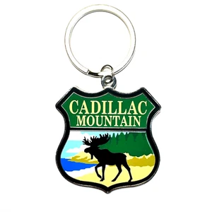 Cadillac Mountain Elch Schlüsselanhänger - Scenic National Park Souvenir - Bild 1 von 4