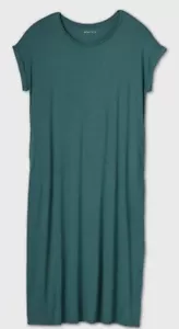 X / XL -Women's Plus Size Short Sleeve T-Shirt Dress Jade Green Sun Dress Ava & - Picture 1 of 3