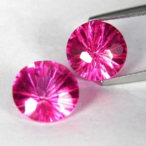 8.64Cts Beautiful Look Natural Pink Topaz 10mm Round Shape Pair "Ref  VIDEO" - Picture 1 of 4