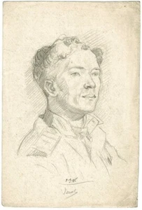 PILOT 1945 pencil drawing by u/k Soviet artist - Picture 1 of 1