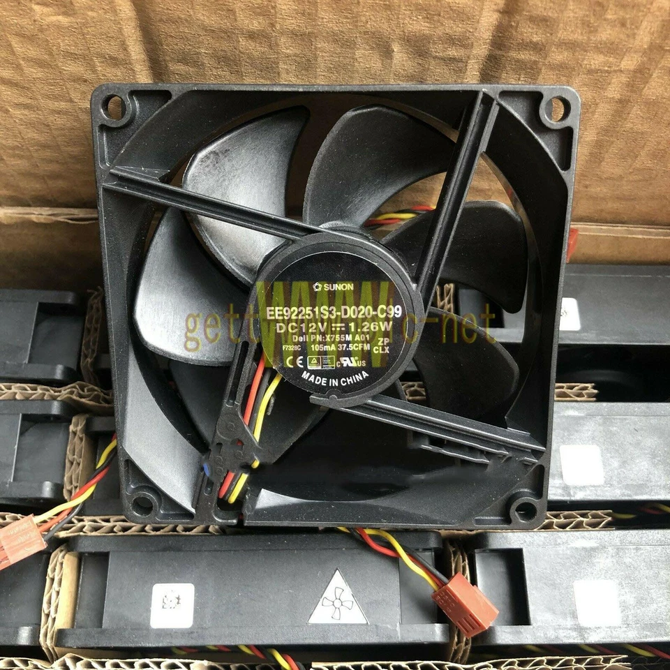 ONE SUNON 12V 1.26W 3Pin Cooling Fan EE92251S3-D020-C99 90*90*25MM - Image 1 of 1