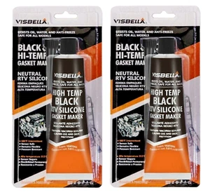 2 x RTV SILICONA JUNTA INSTANTÁNEA FABRICANTE NEGRO ALTA TEMPERATURA SELLADOR 85g - Imagen 1 de 3
