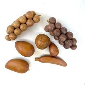 Vintage Wooden Fruit 7pc. MCM Mid Century Home Decor Boho Eclectic Home Decor - Picture 1 of 8