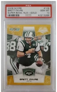 2008 Score Brett Favre JETS GOLD SUPER BOWL card graded PSA 10 POP 8 - Picture 1 of 2