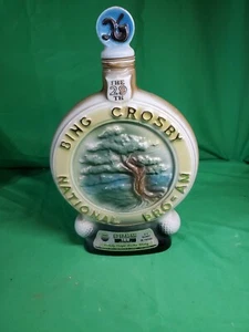 Vtg Bing Crosby Jim Beam Decanter Golf 29th National Pro-Am Pebble Beach Empty - Picture 1 of 6